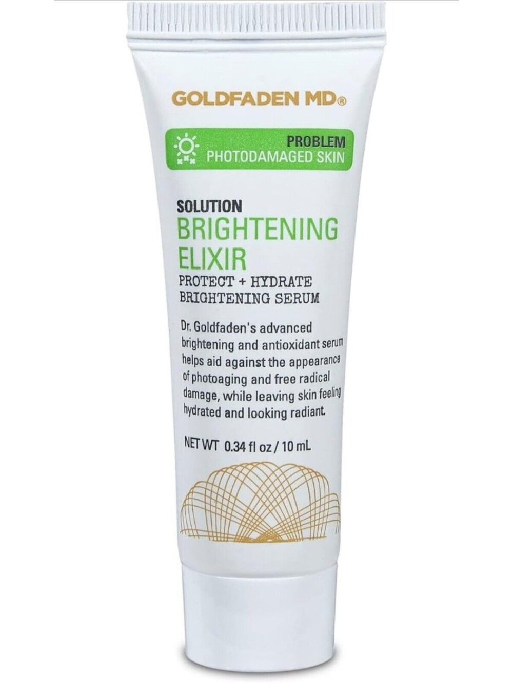 GOLDFADEN MD Brightening Elixir Solution Serum Protect Repair NEW .34oz 10ml
